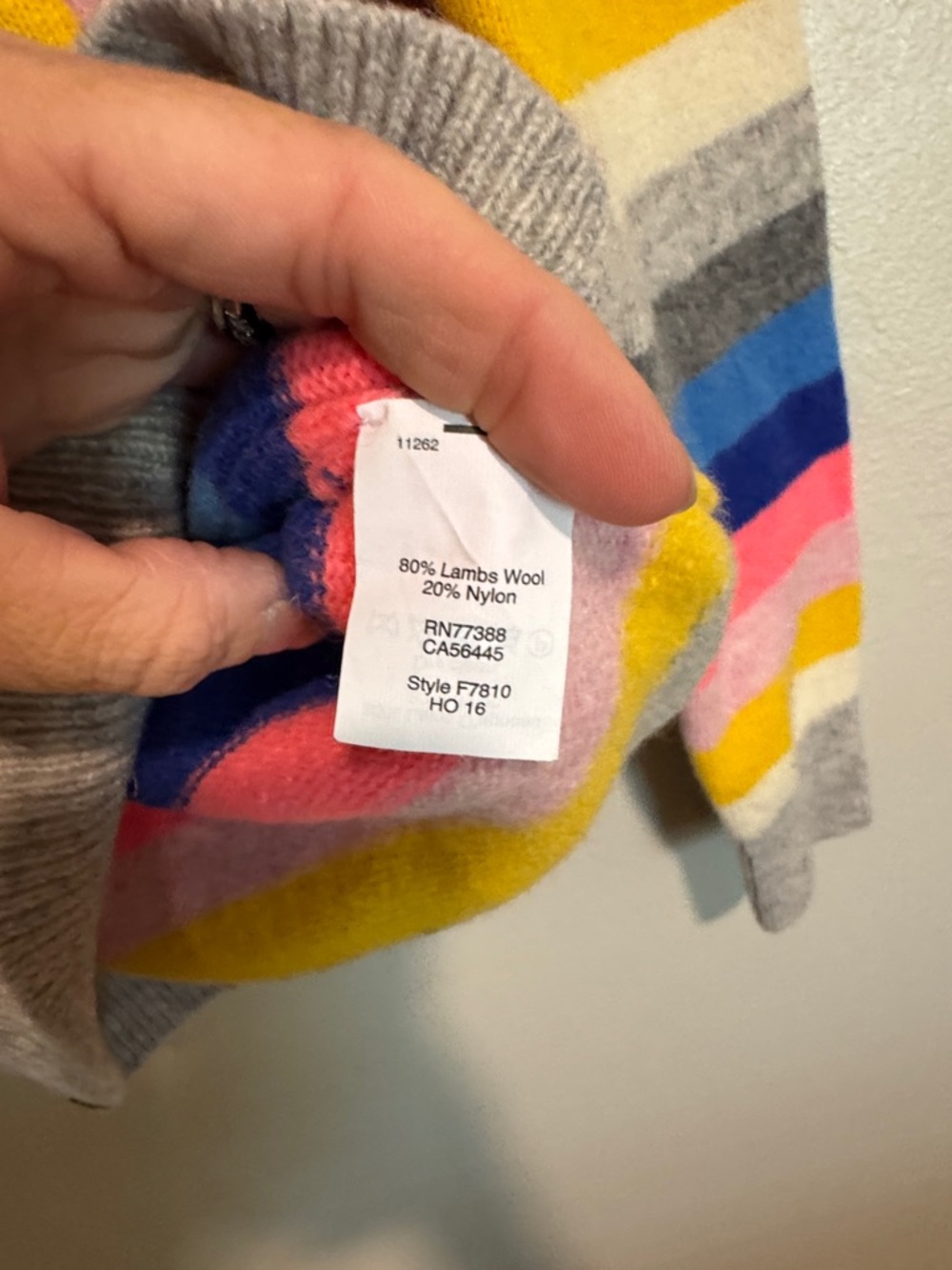 J. Crew Multicolor Stripe Crewneck Sweater - lamb wool blend - Picture 3 of 5